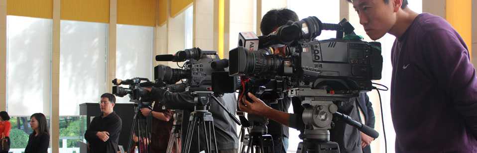 Cameramen at the press conference