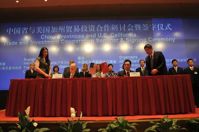China, California ink MOU to boost economic ties