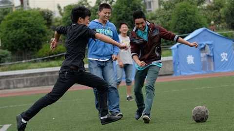 Sport of joy and hope in quake zone