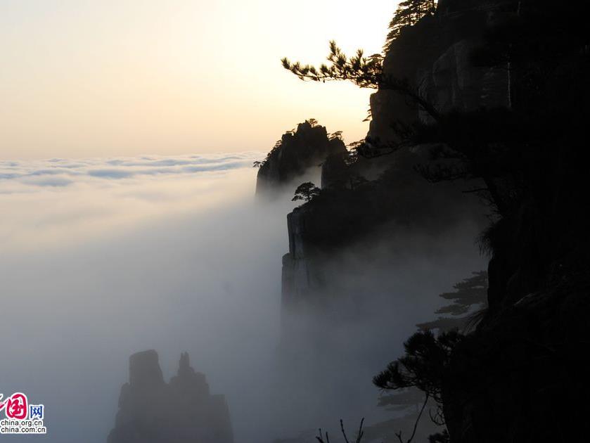 Spectacular sea of clouds at Huangshan Mountain