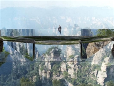 China to build terrifying 'invisible' glass bridge and dizzyingly high hotel